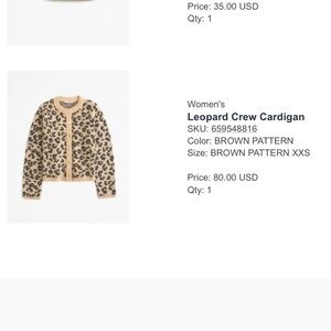 Abercrombie NWOT Leopard Crew Cardigan